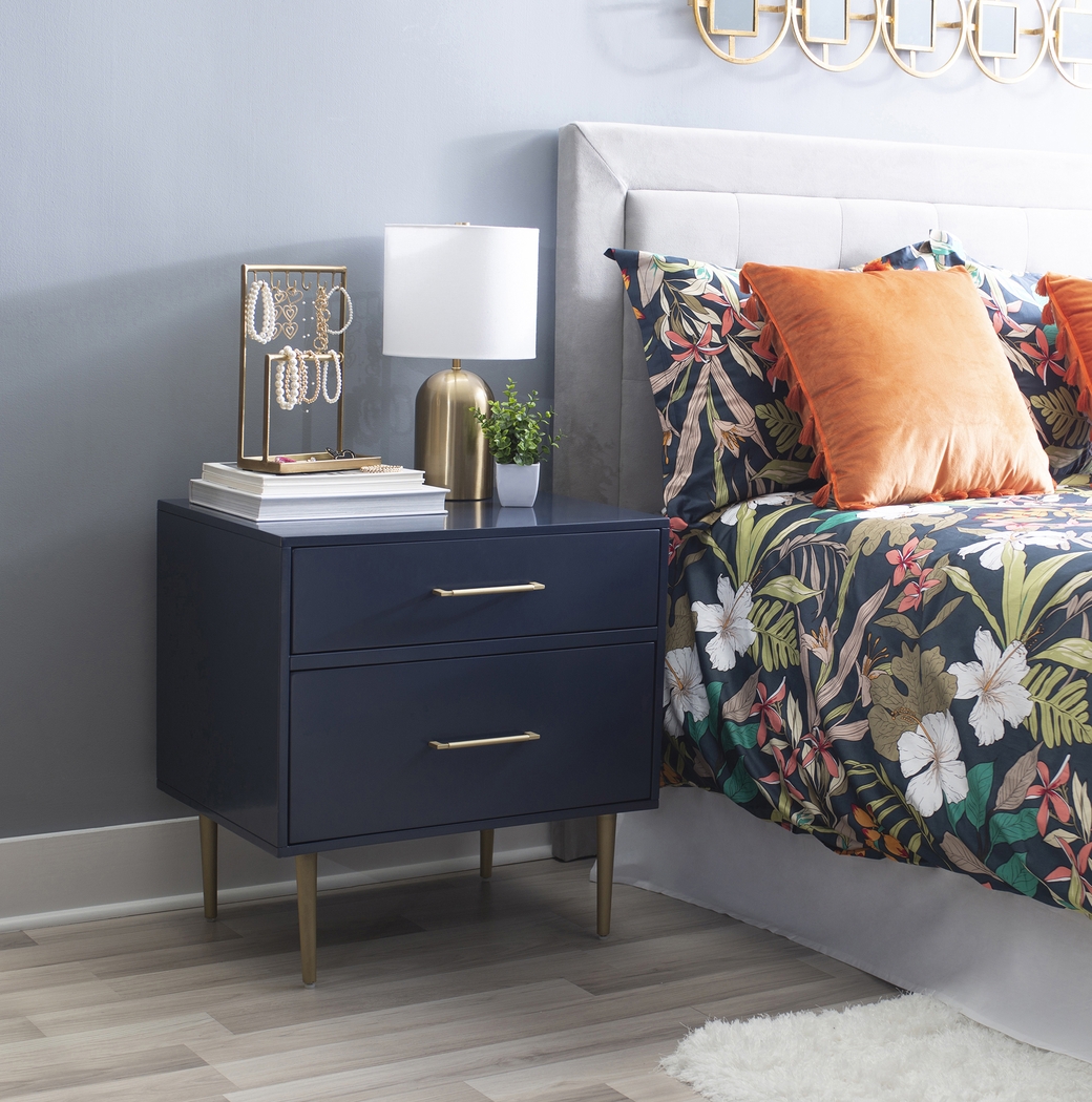 Thyson Navy Nightstand - Thumbnail - Image 2