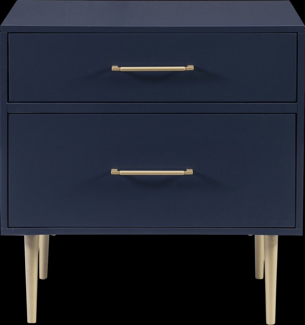 Thyson Navy Nightstand - Thumbnail - Image 3