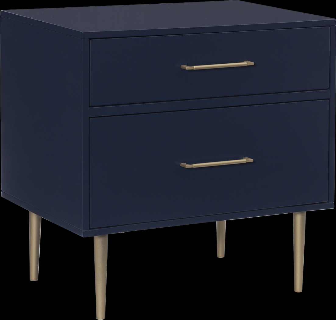 Thyson Navy Nightstand - Thumbnail - Image 1