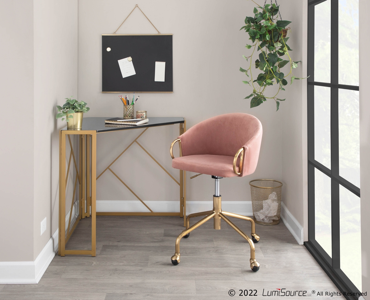 Tichester Blush Office Chair - Thumbnail - Image 7