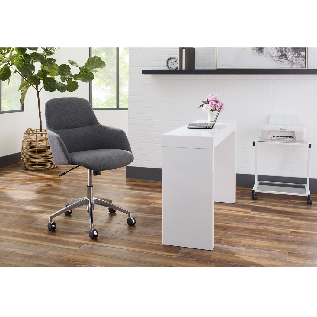 Tiffaney Dark Gray Office Chair - Thumbnail - Image 2