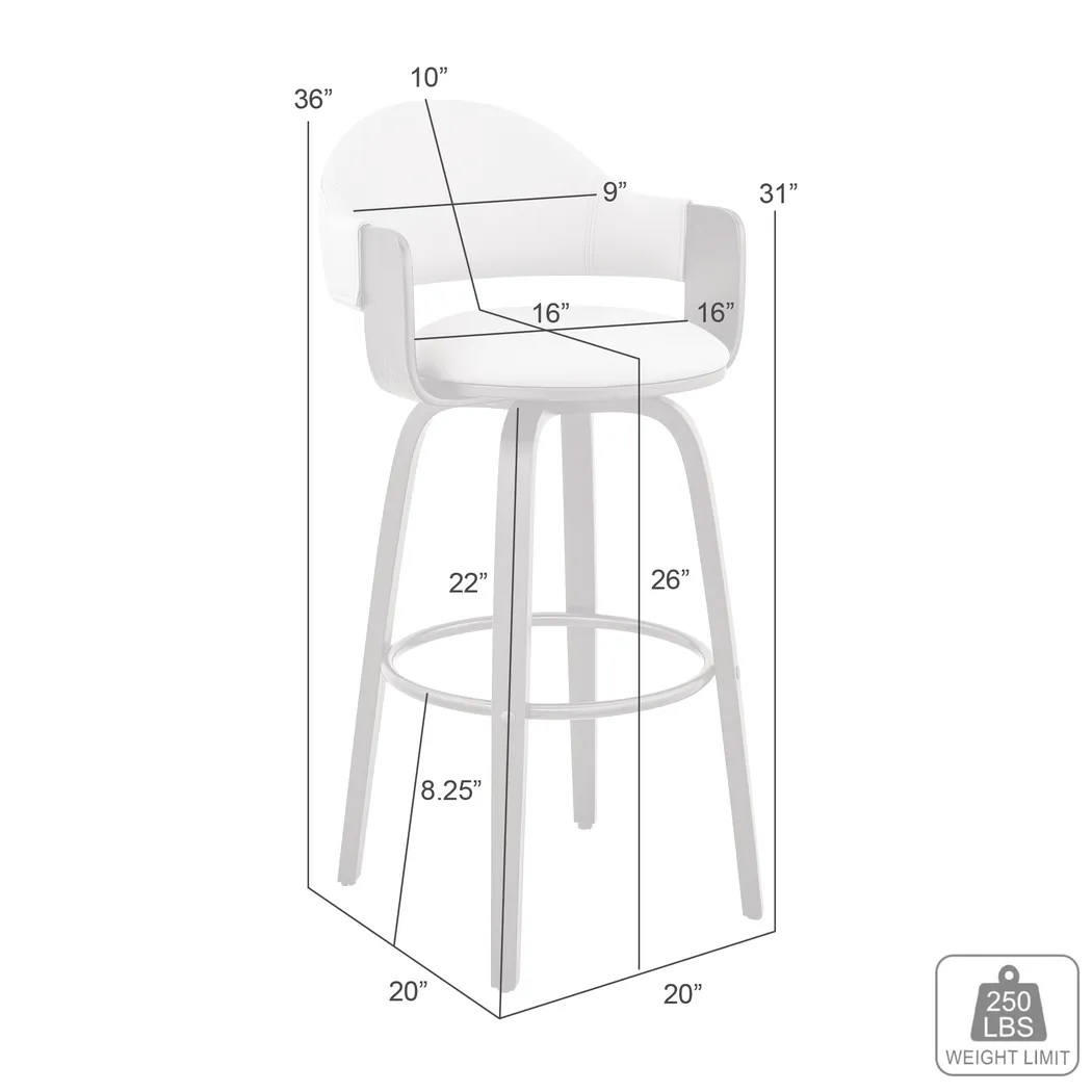Tigressy I Gray Counter Height Stool - Thumbnail - Image 4