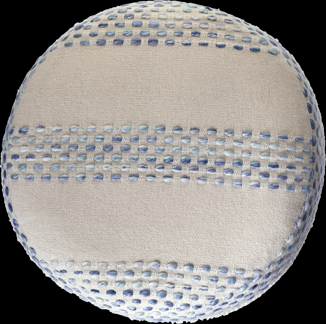 Tilana Blue/Cream Pouf - Thumbnail - Image 5