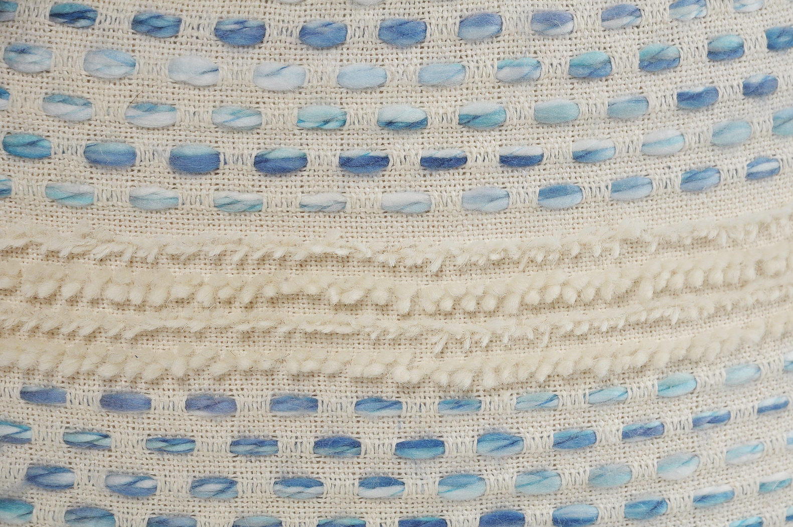 Tilana Blue/Cream Pouf - Thumbnail - Image 6