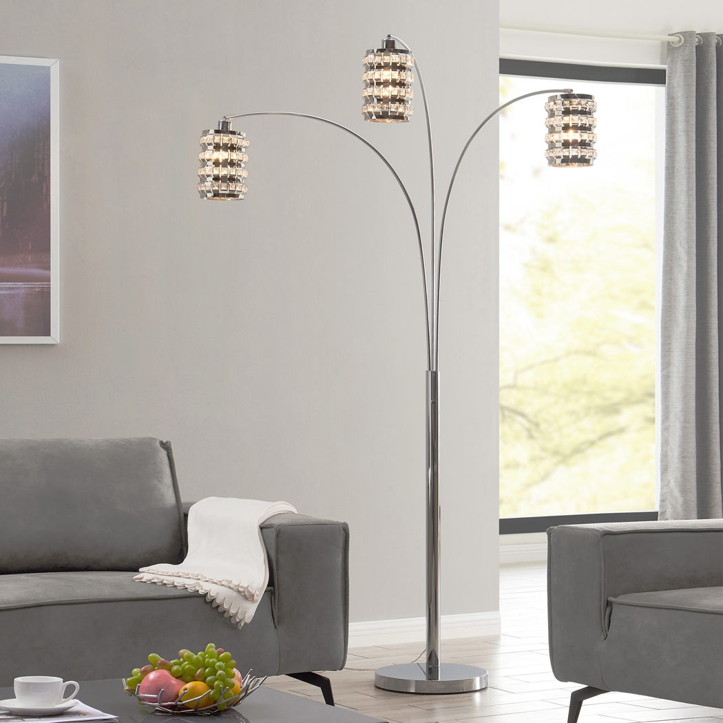 Tilsen Shade Silver Arc Floor Lamp - Thumbnail - Image 2