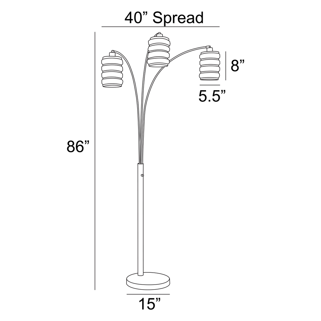 Tilsen Shade Silver Arc Floor Lamp - Thumbnail - Image 4