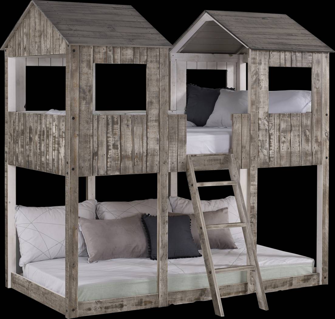 Timber Hideaway Beige Twin/Twin Bunk Bed - Thumbnail - Image 1