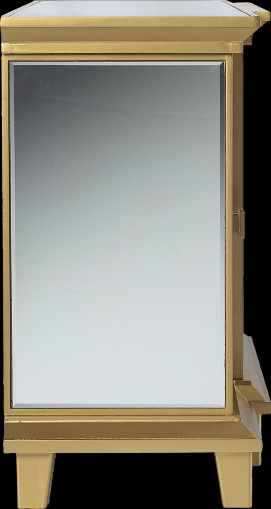 Tingdale IV Gold 58 in. Console, With Electric Fireplace - Thumbnail - Image 4