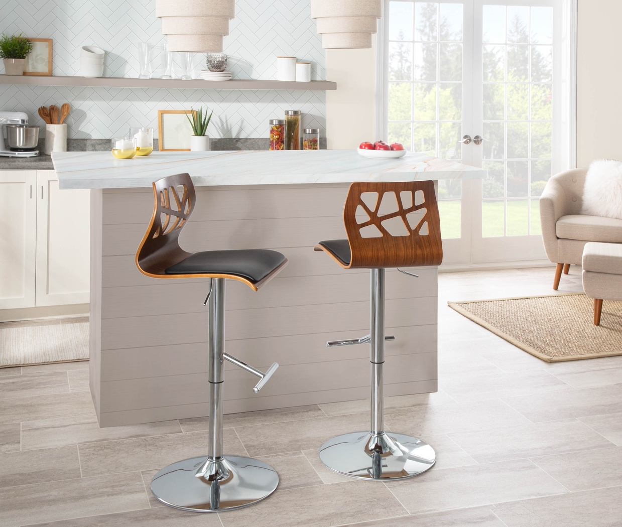 Tirrill Black Adjustable Barstool, Set of 2 - Thumbnail - Image 5