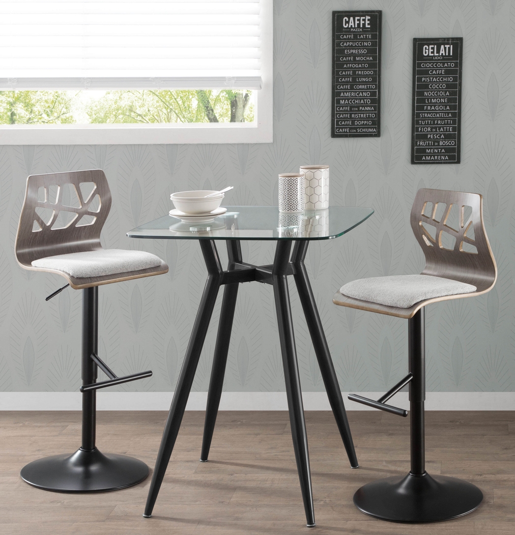 Tirrill II Light Gray Adjustable Swivel Barstool, Set of 3 - Thumbnail - Image 2