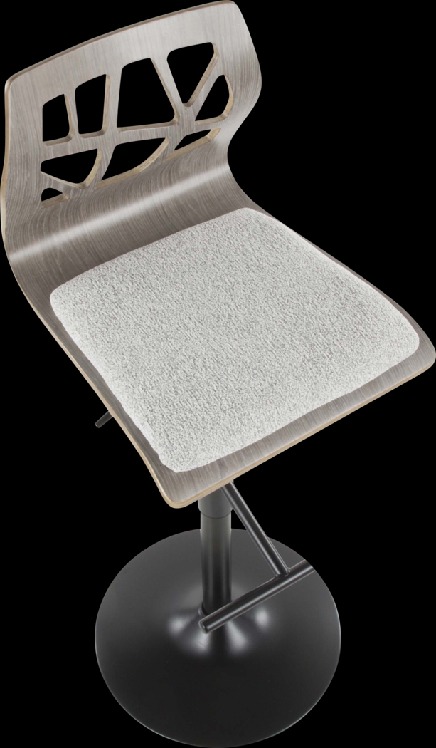 Tirrill II Light Gray Adjustable Swivel Barstool, Set of 3 - Thumbnail - Image 11