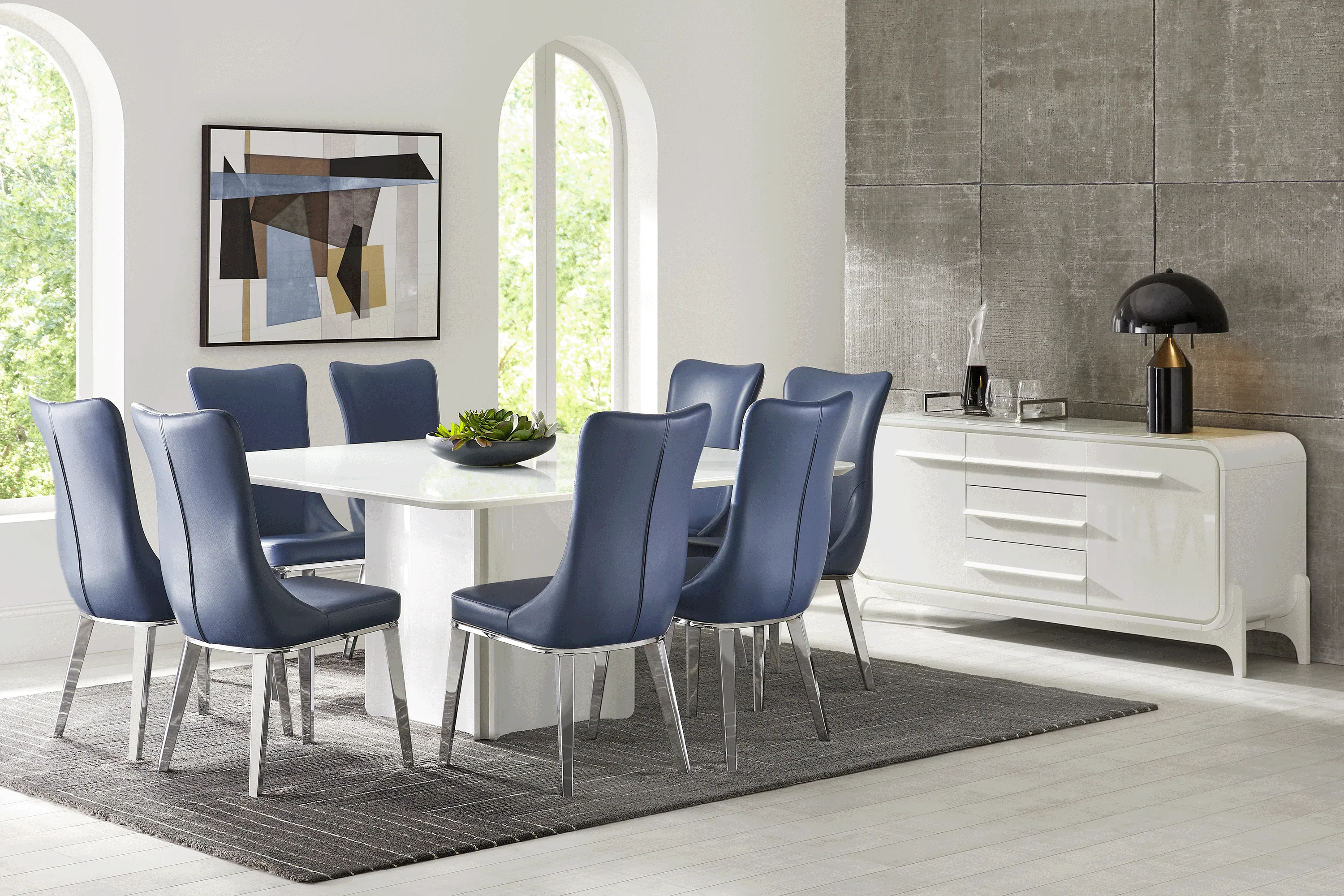 Tobian White 5 Pc Dining Room With Burrette Side Chairs - Thumbnail - Image 1