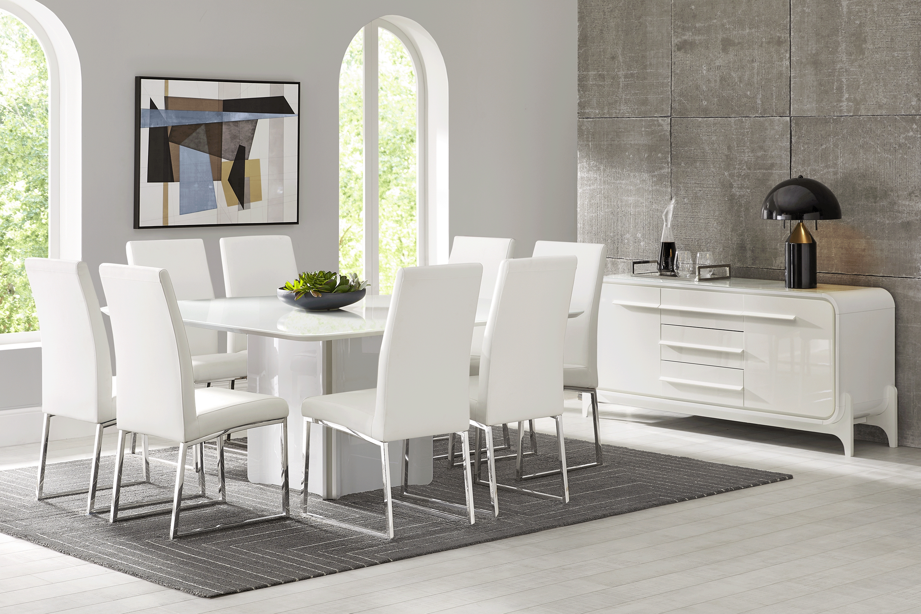 Tobian White 5 Pc Dining Room with Jules Side Chairs - Thumbnail - Image 1