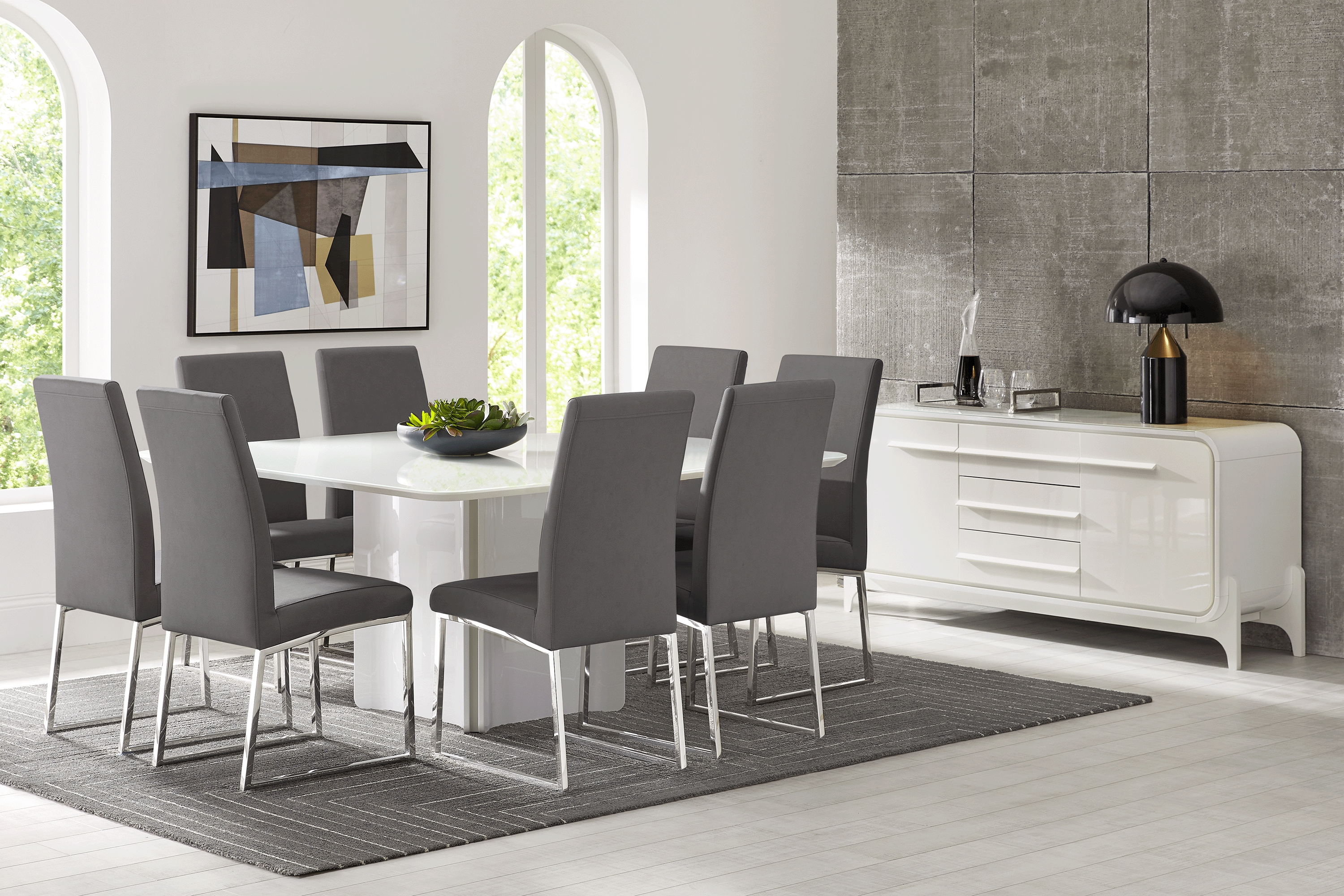 Tobian White 5 Pc Dining Room with Jules Side Chairs - Thumbnail - Image 1