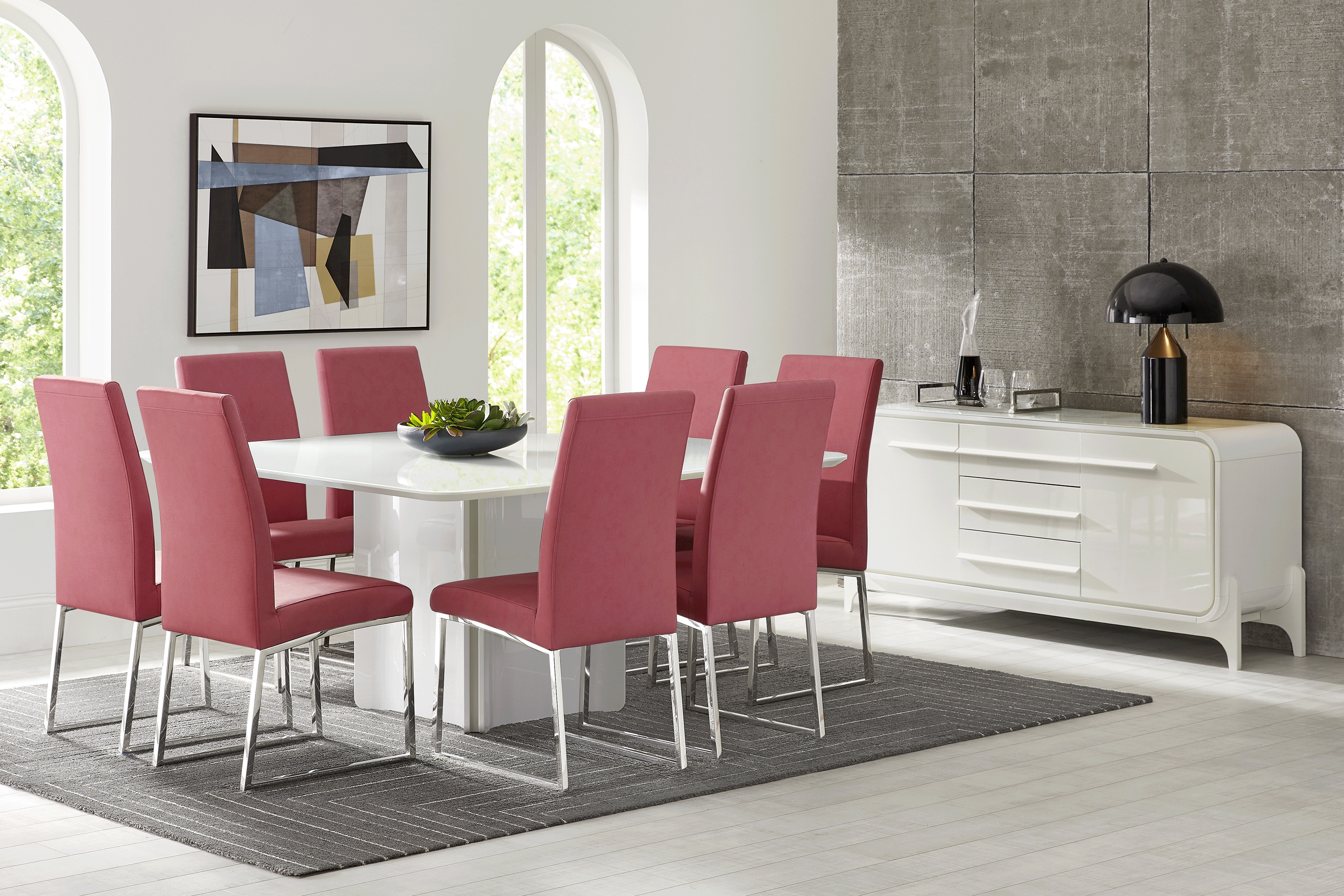 Tobian White 5 Pc Dining Room with Jules Side Chairs - Thumbnail - Image 1