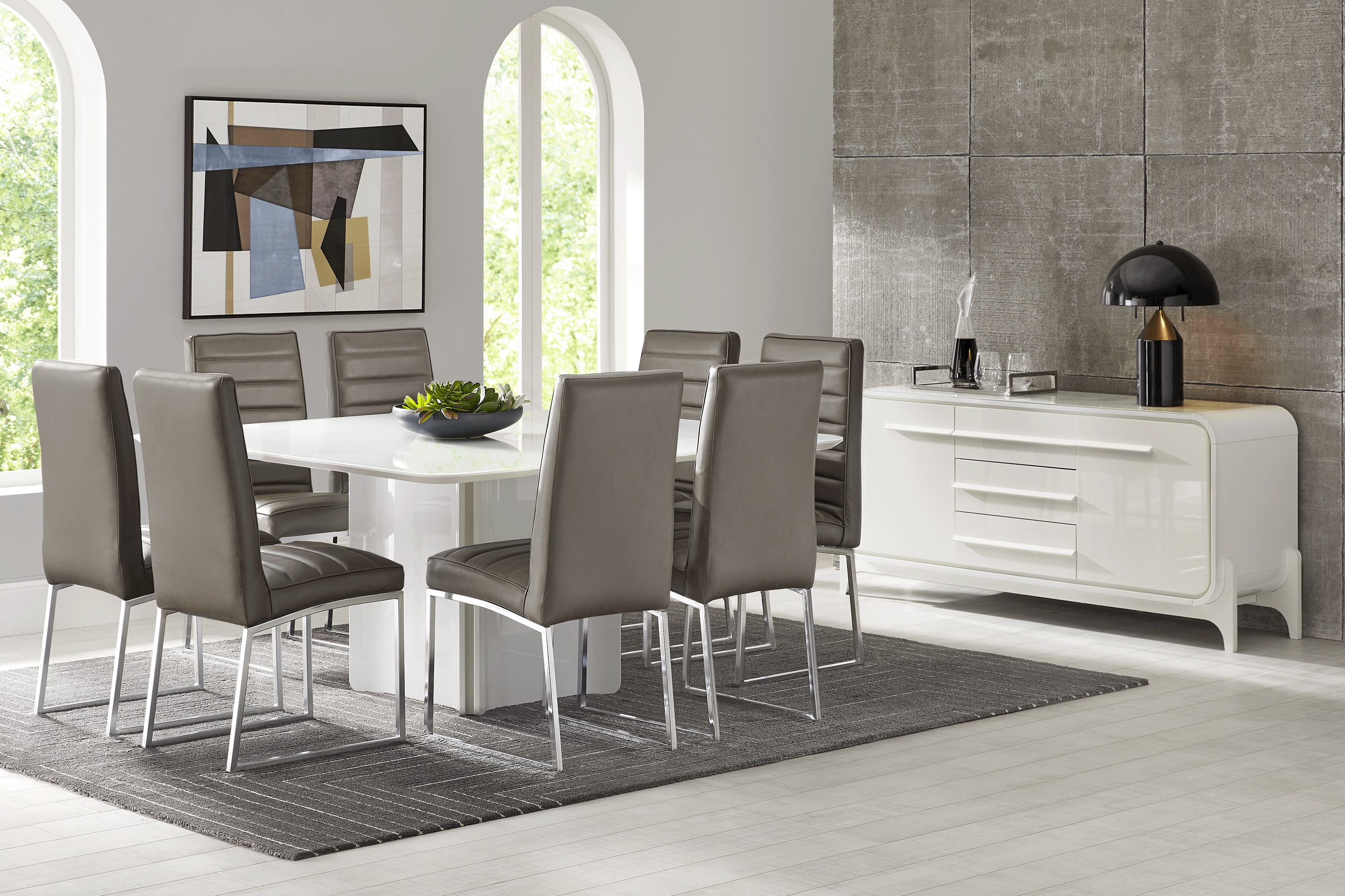 Tobian White 5 Pc Dining Room with Linton Park Side Chairs - Thumbnail - Image 1