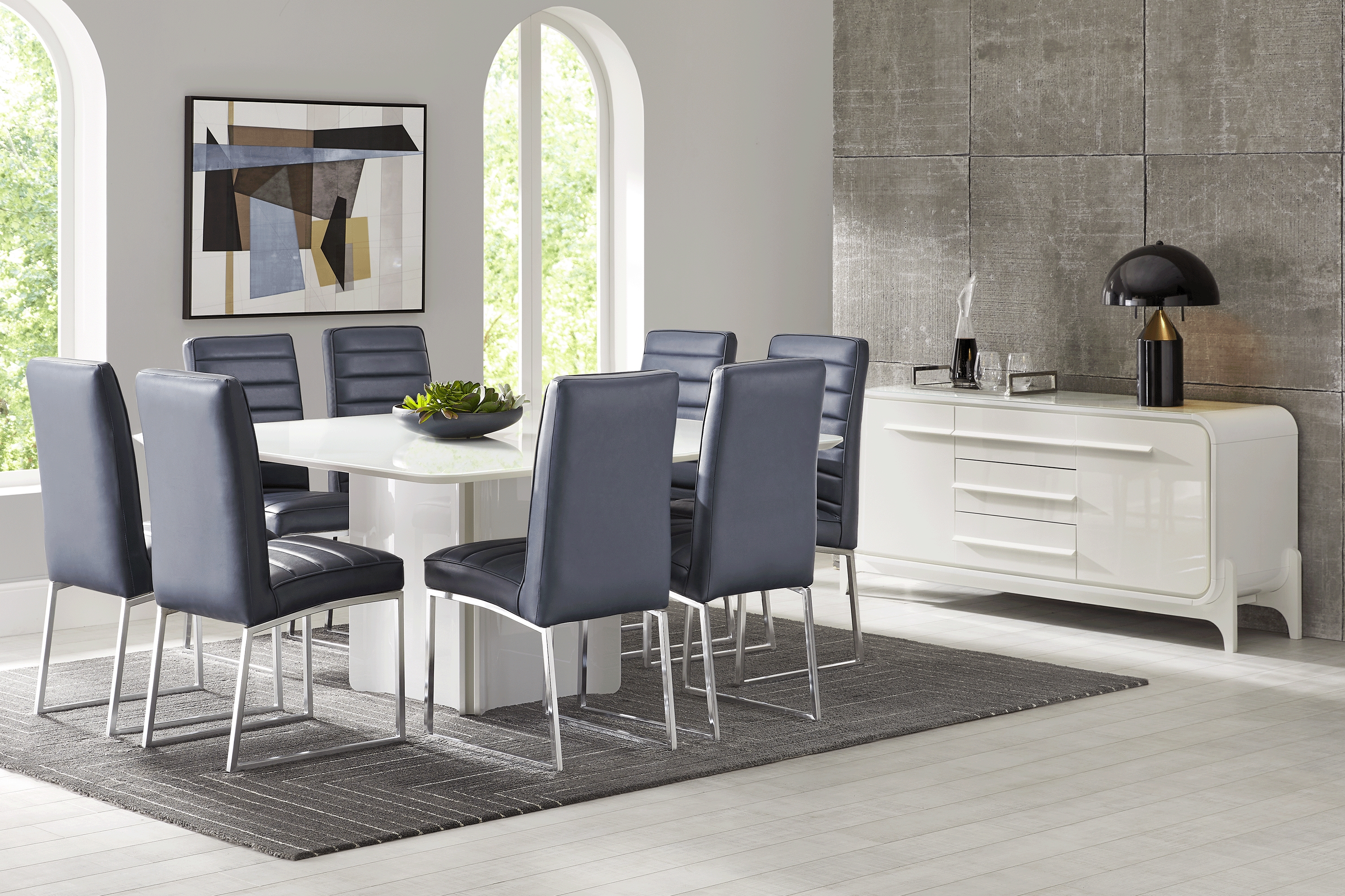 Tobian White 5 Pc Dining Room with Linton Park Side Chairs - Thumbnail - Image 1