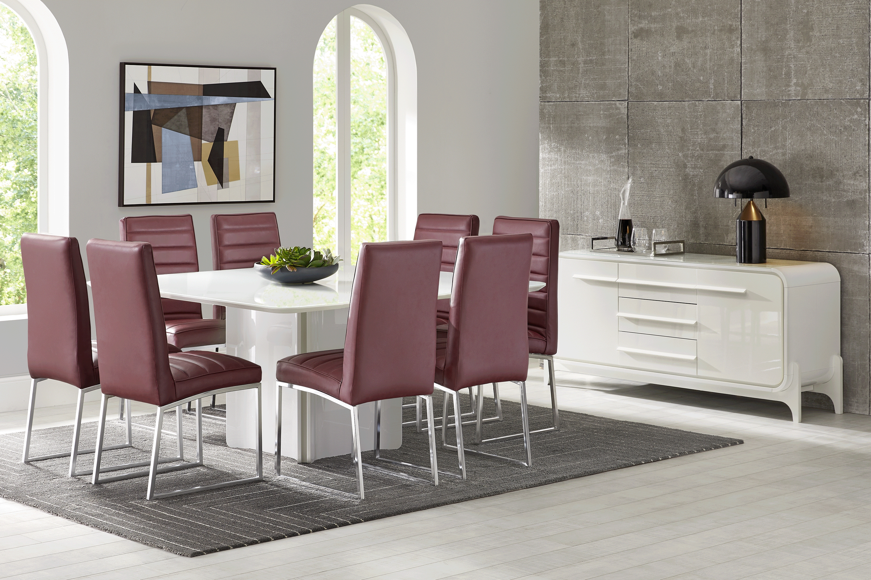 Tobian White 5 Pc Dining Room with Linton Park Side Chairs - Thumbnail - Image 1