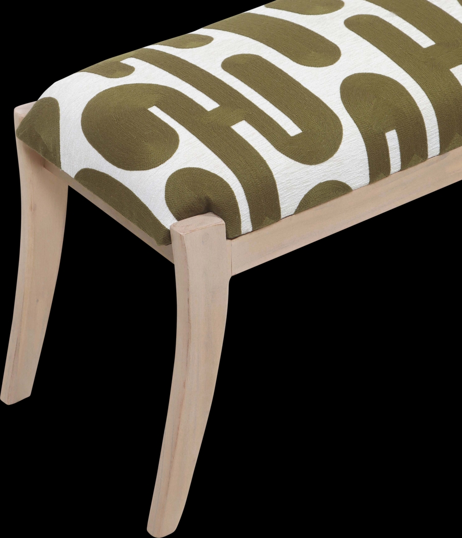 Tobiano Green and White Accent Bench - Thumbnail - Image 5