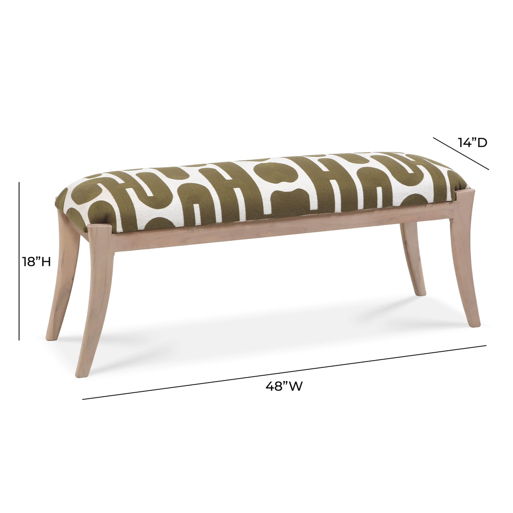 Tobiano Green and White Accent Bench - Thumbnail - Image 6