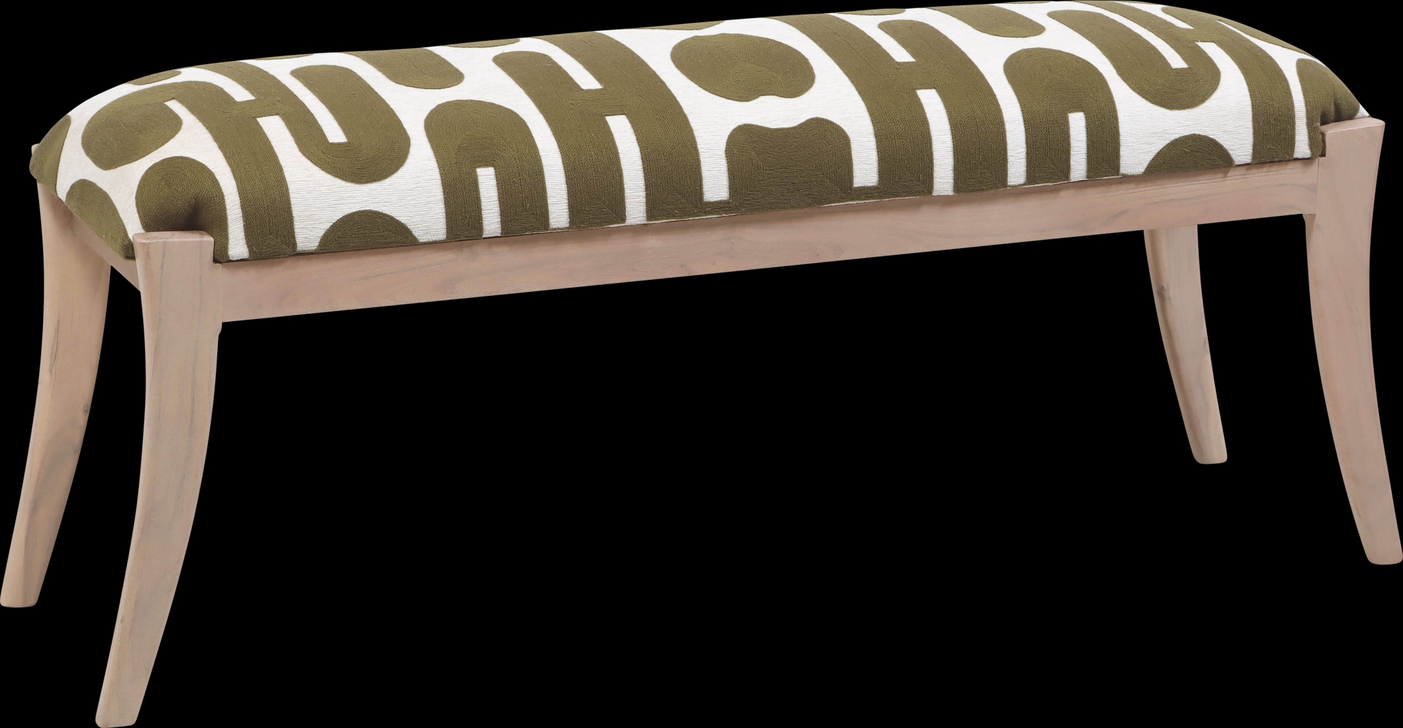 Tobiano Green and White Accent Bench - Thumbnail - Image 1
