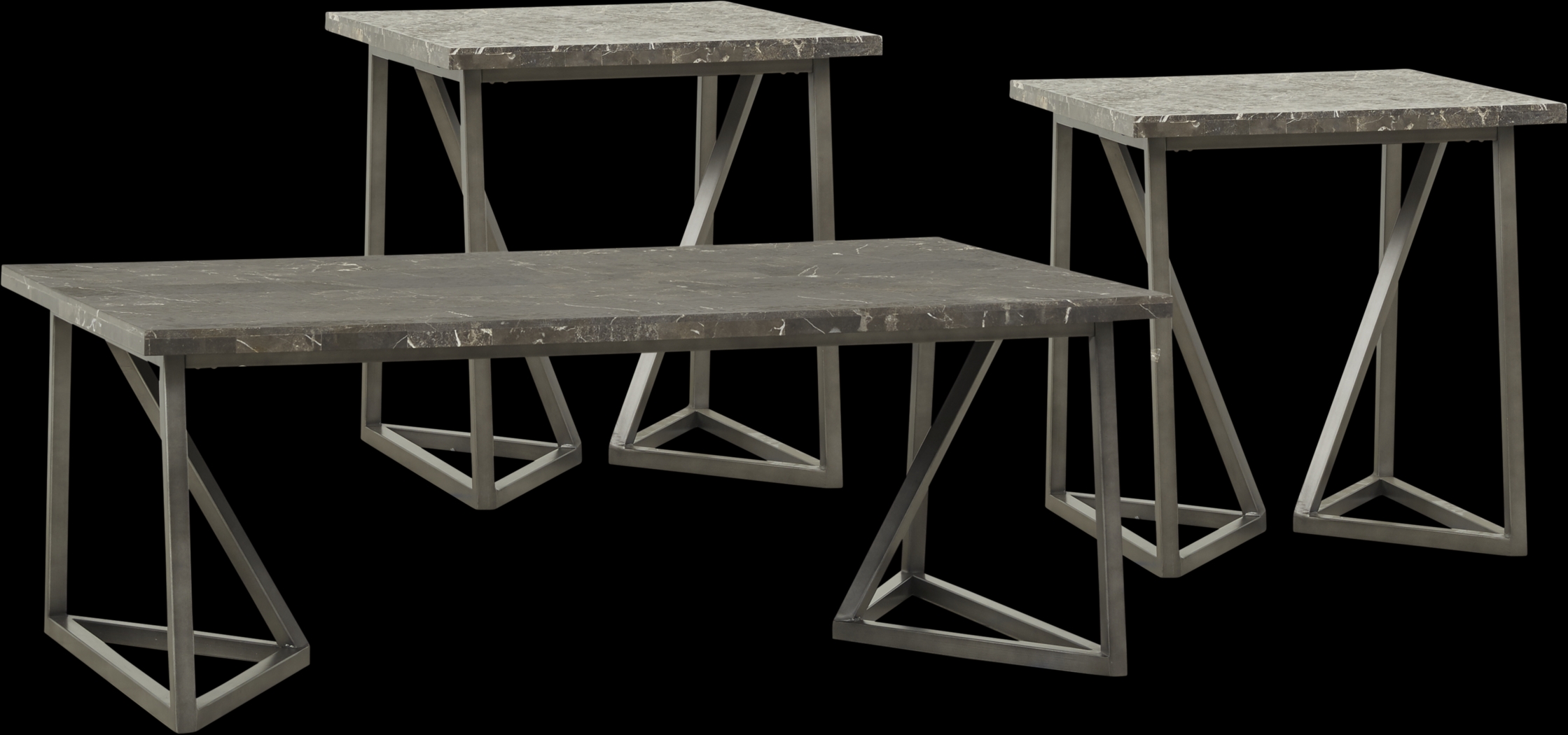 Tobyn Silver 3 Pc Table Set - Thumbnail - Image 1