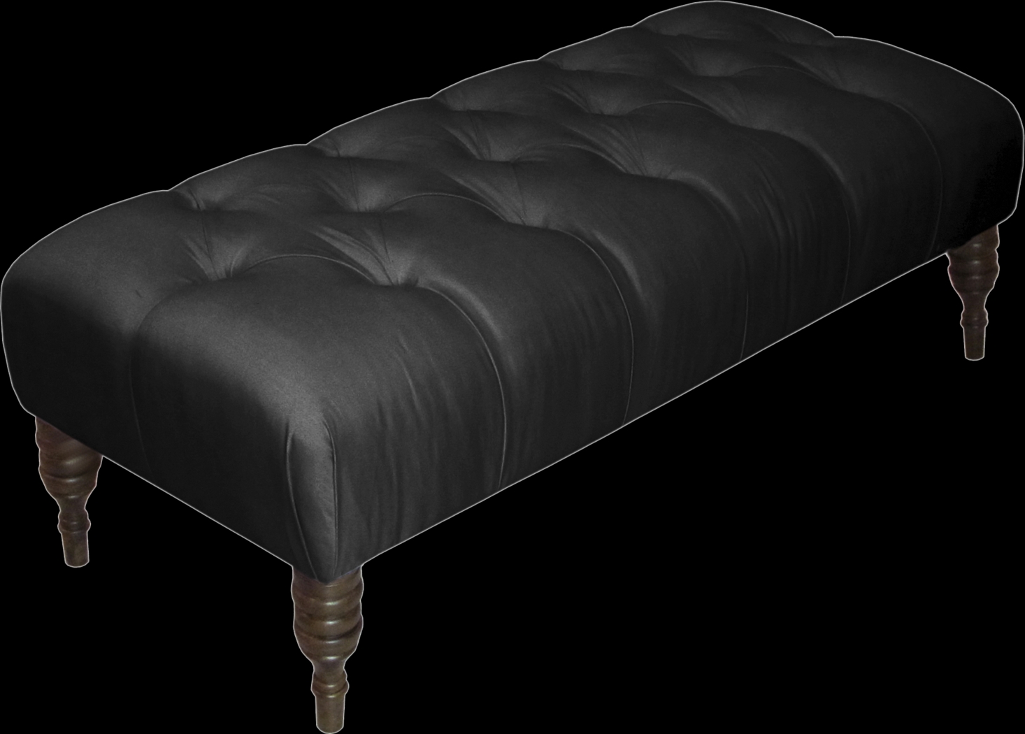 Tocarra Black Tufted Bench - Thumbnail - Image 1