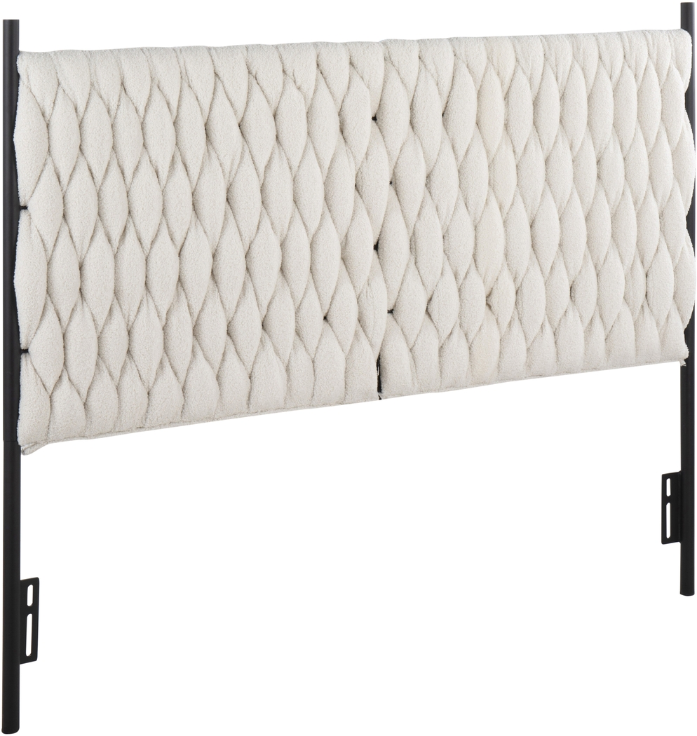 Tockington Cream Sherpa Queen Headboard - Thumbnail - Image 2