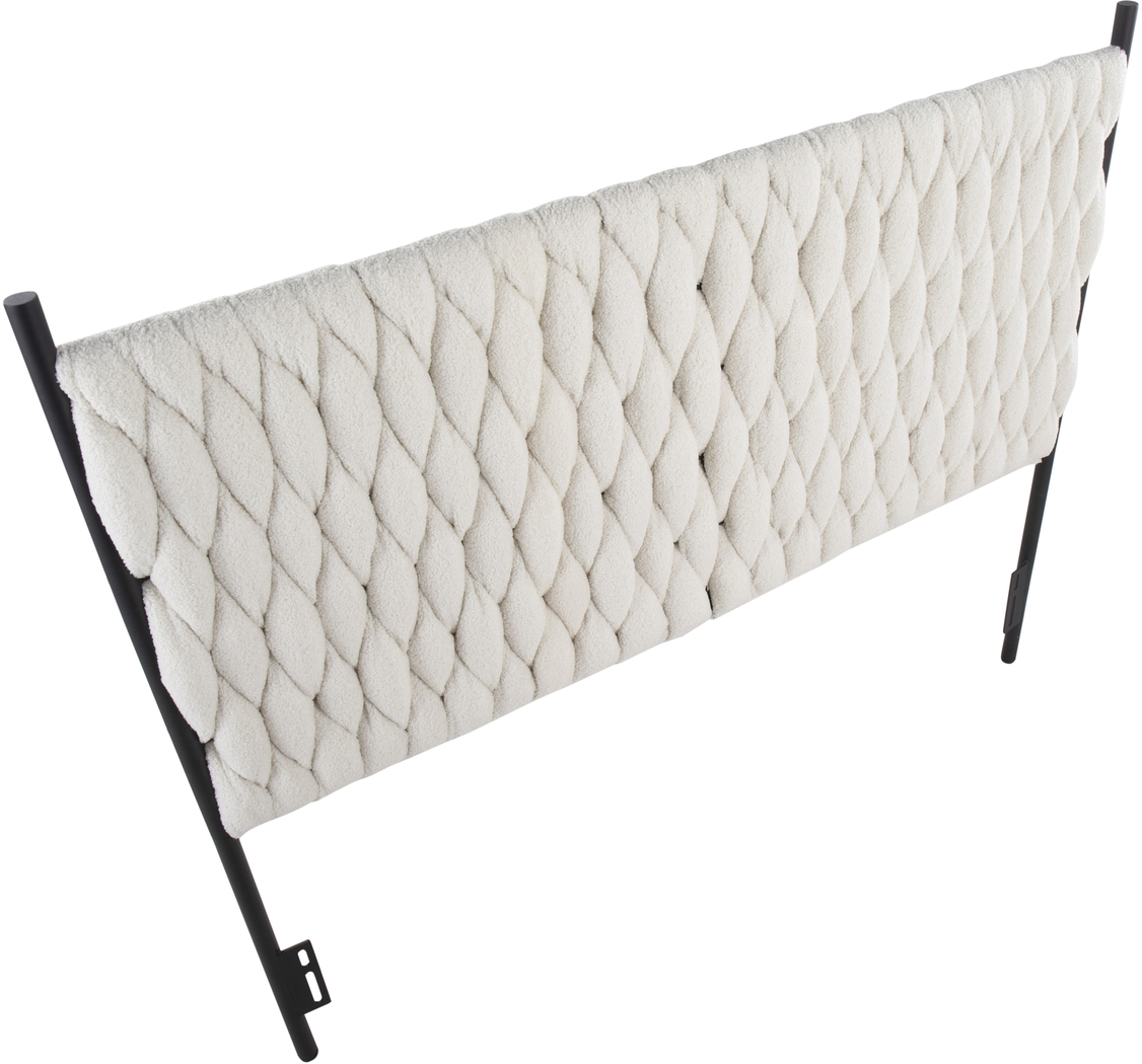 Tockington Cream Sherpa Queen Headboard - Thumbnail - Image 4