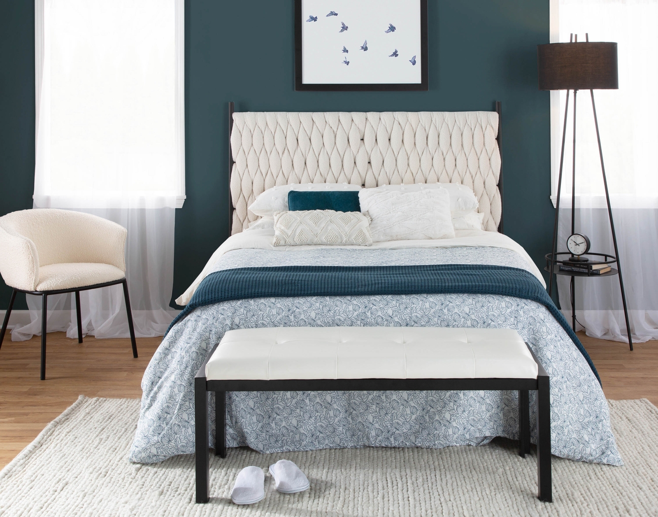 Tockington Cream Sherpa Queen Headboard - Thumbnail - Image 5