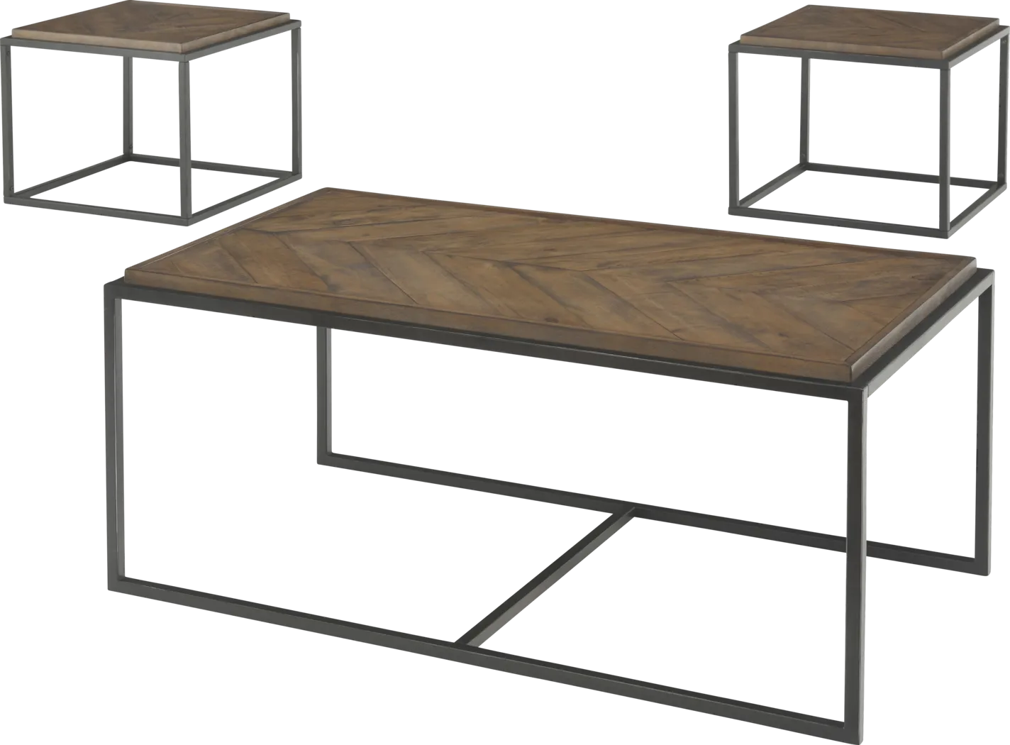 Toiya Brown Cocktail Table, Set of 3 - Thumbnail - Image 1