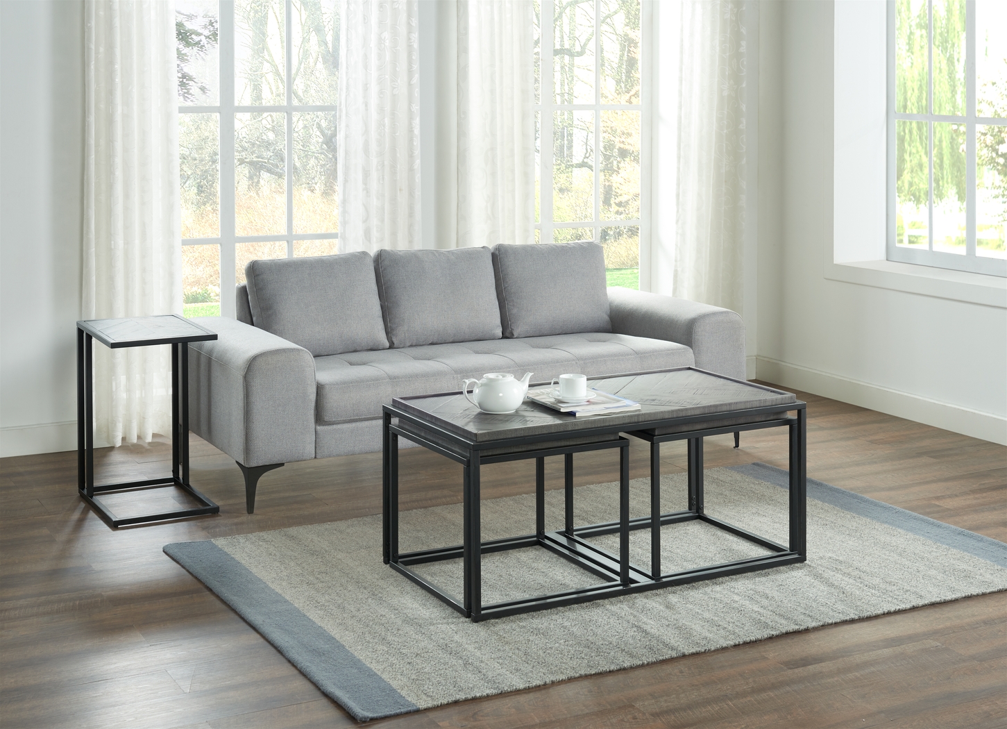 Toiya Gray Cocktail Table, Set of 3 - Thumbnail - Image 11