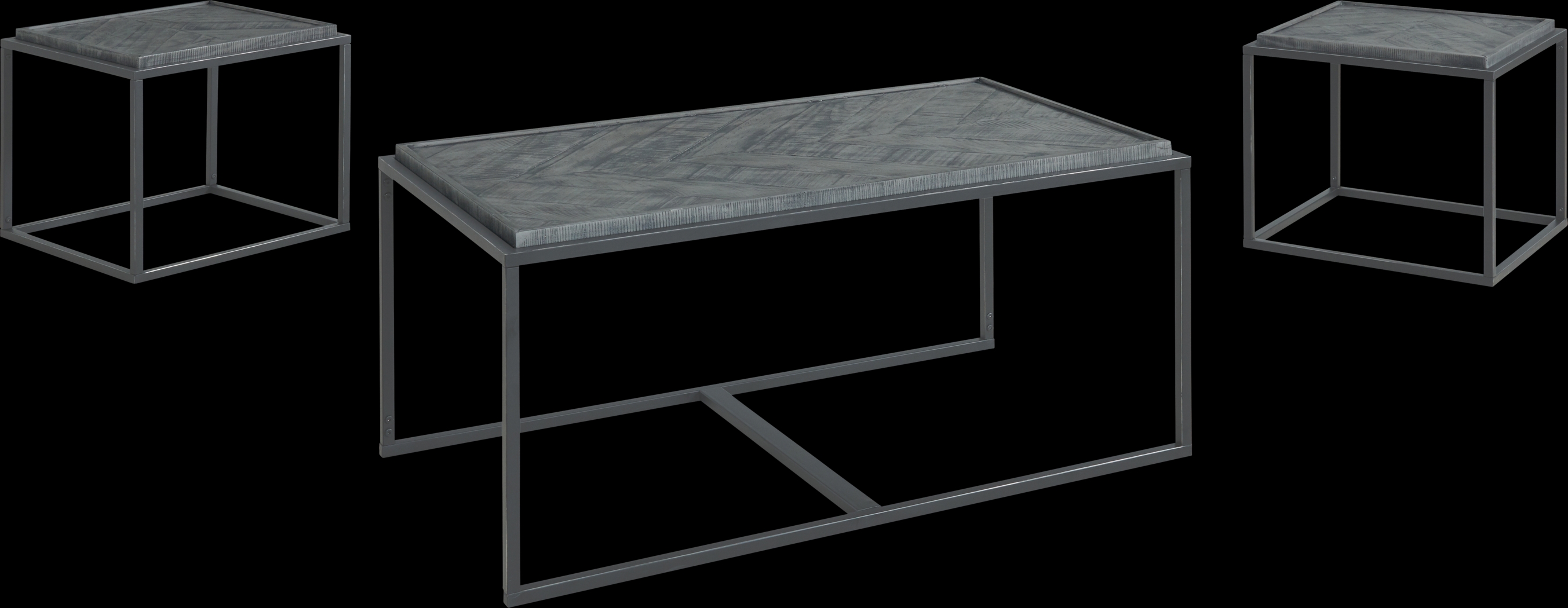 Toiya Gray Cocktail Table, Set of 3 - Thumbnail - Image 1