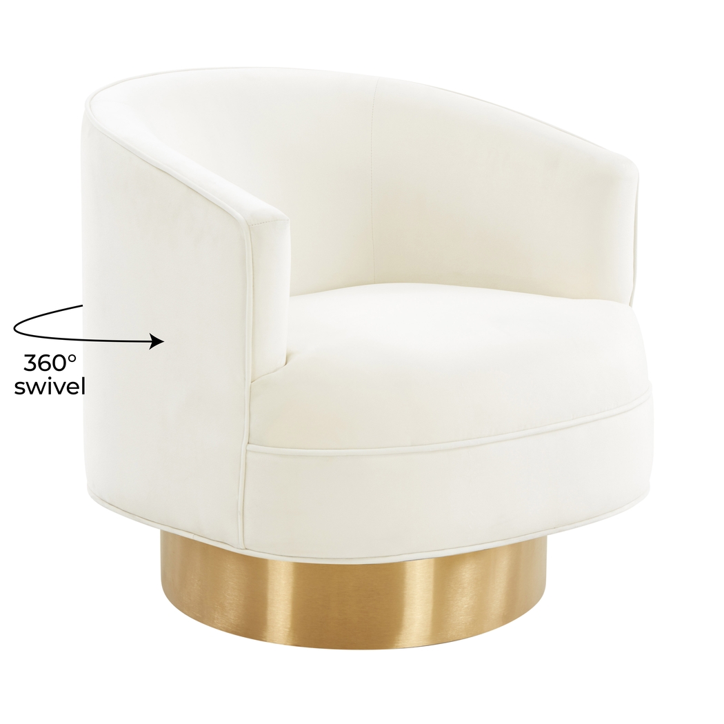 Toleah Cream Accent Chair - Thumbnail - Image 5