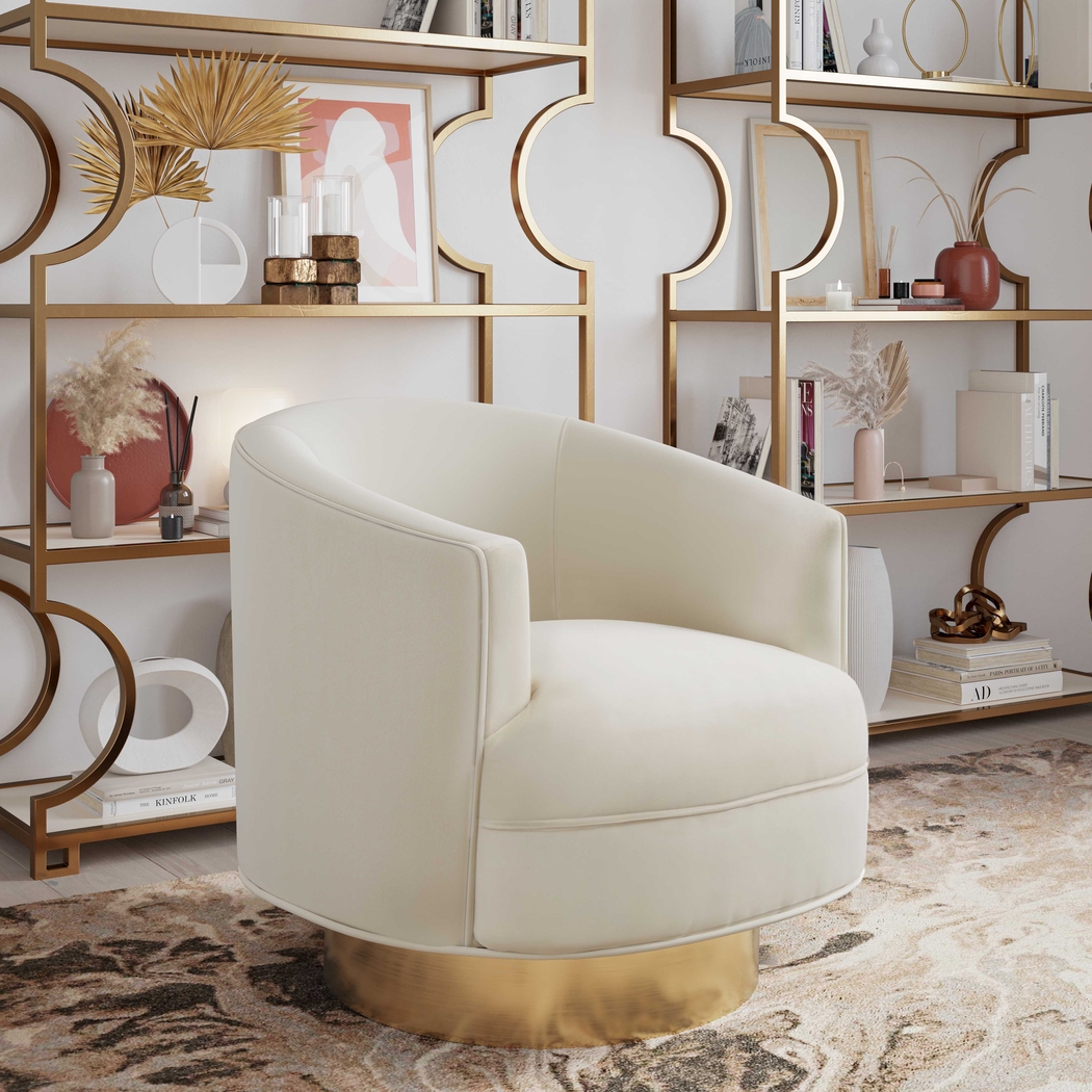 Toleah Cream Accent Chair - Thumbnail - Image 7