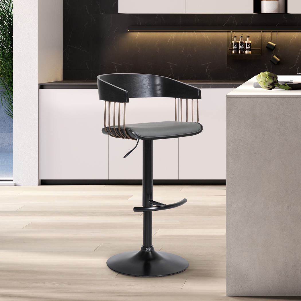 Tolleche Gray Adjustable Barstool - Thumbnail - Image 2