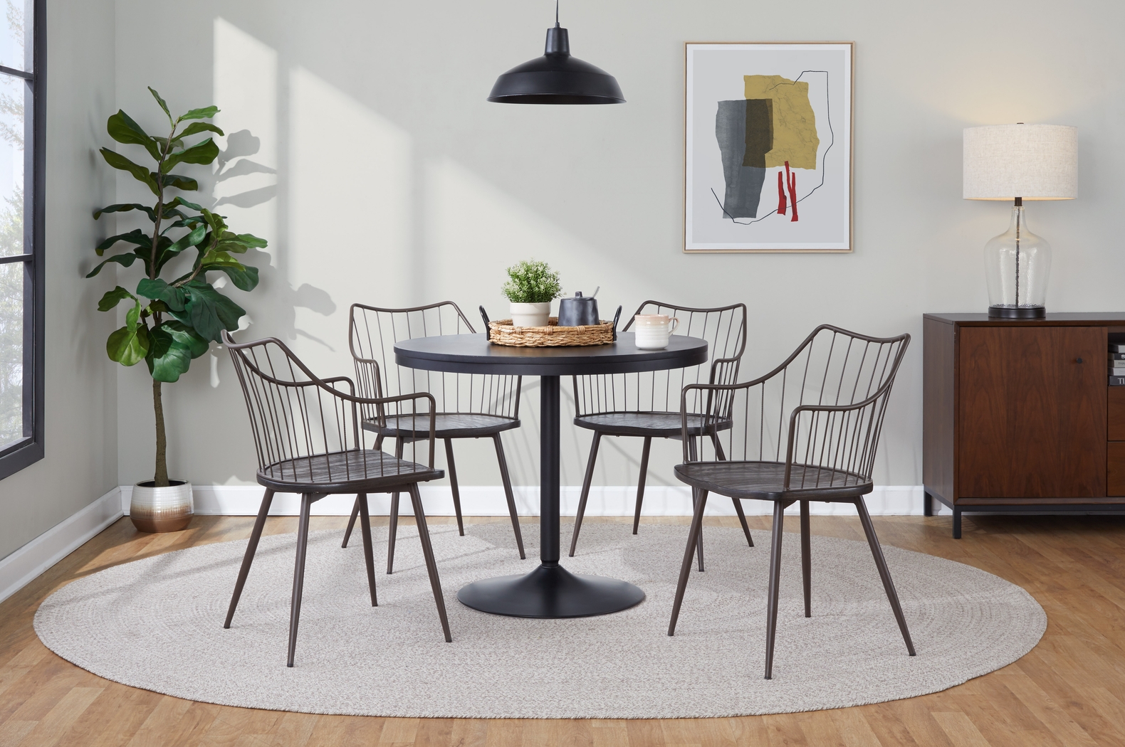 Tollefs Walnut 5 Pc Dining Set - Thumbnail - Image 3