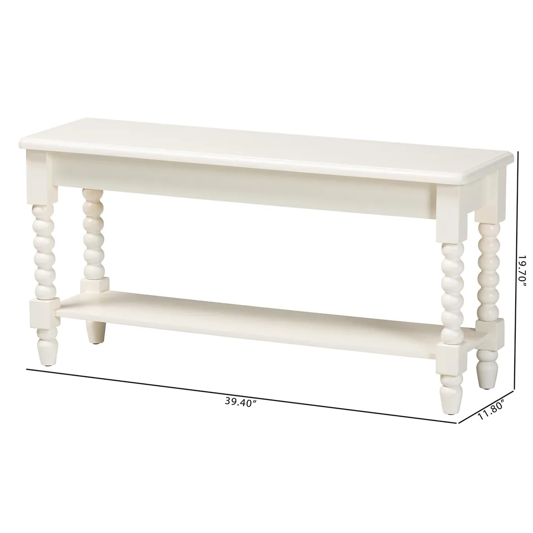 Toluru White Accent Bench - Thumbnail - Image 6