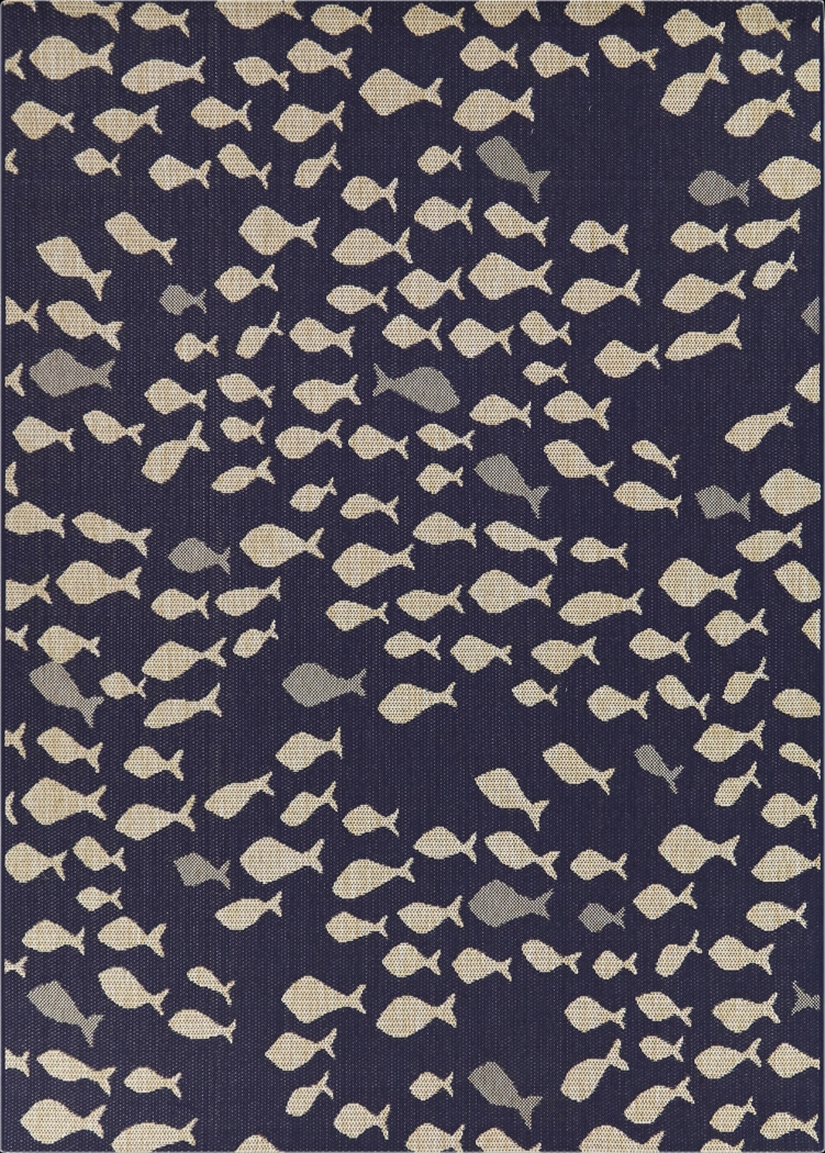 Tomago Blue 5'3 x 7' Indoor/Outdoor Rug - Thumbnail - Image 1