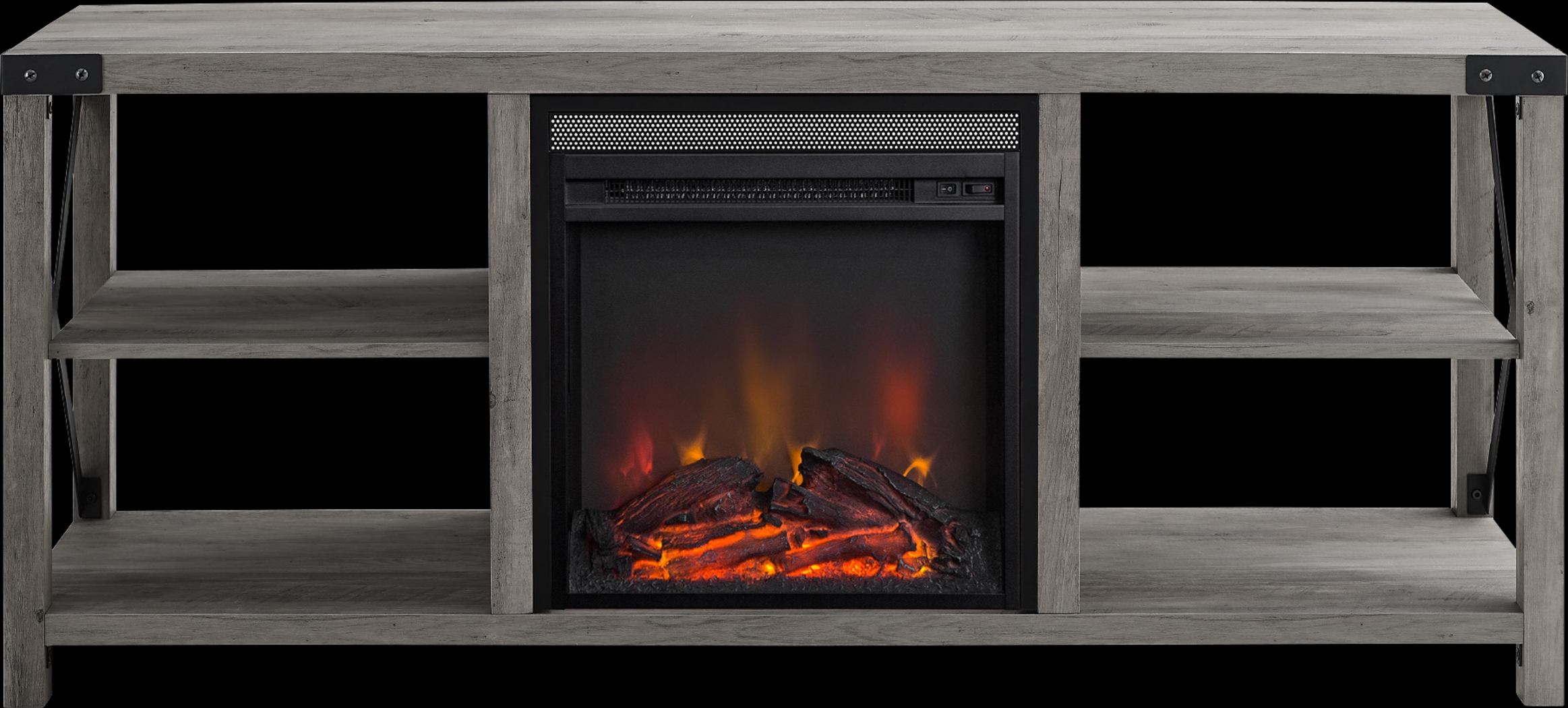 Tomanet Gray 60 in. Console With Electric Fireplace - Thumbnail - Image 2