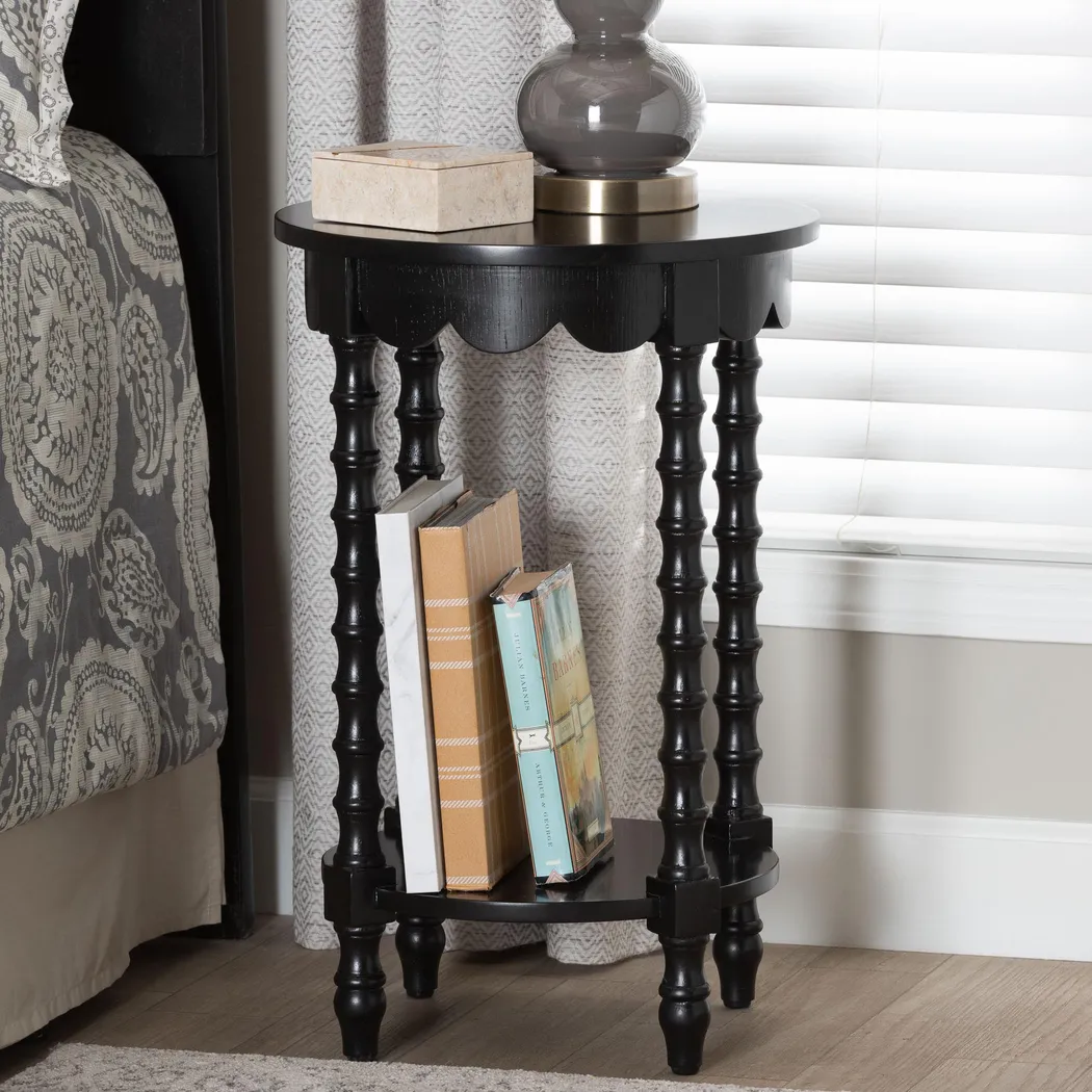 Tomnu Balck Nightstand - Thumbnail - Image 2
