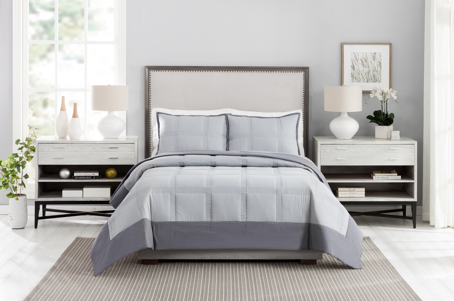 Tonyawood Gray Full/Queen 3 Pc Quilt Set - Thumbnail - Image 3