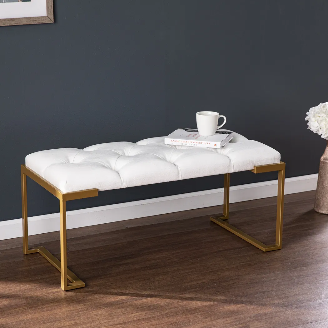 Tonylee White Accent Bench - Image 5