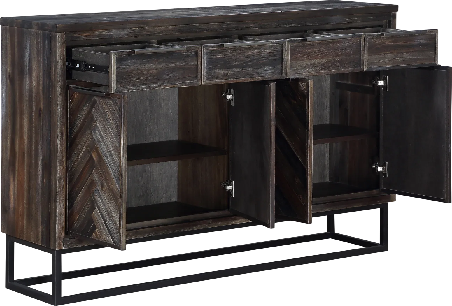 Torbay Gray 4 Door 4 Drawer Credenza - Thumbnail - Image 3