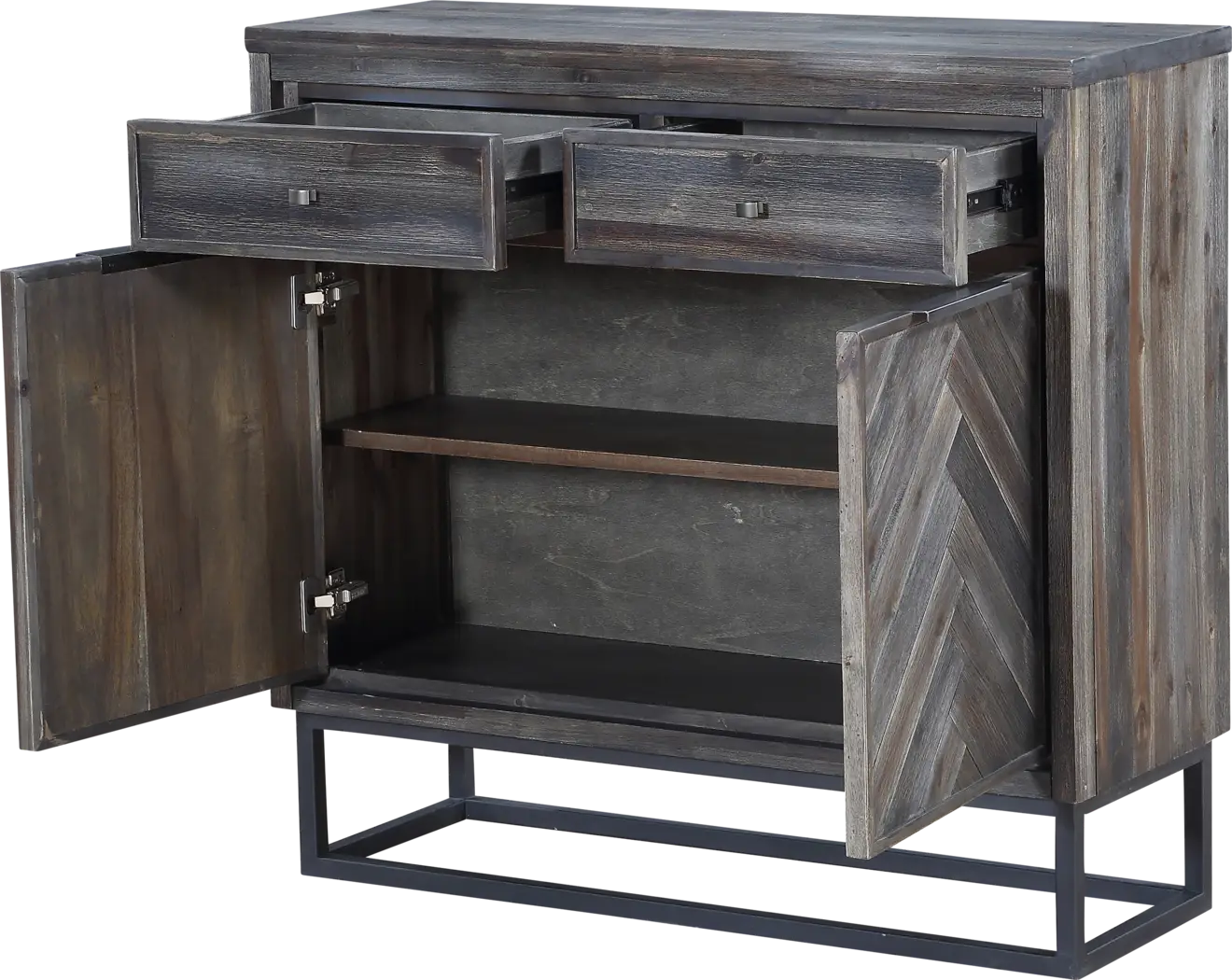 Torbay Gray Two Door Two Drawer Accent Cabinet - Thumbnail - Image 3