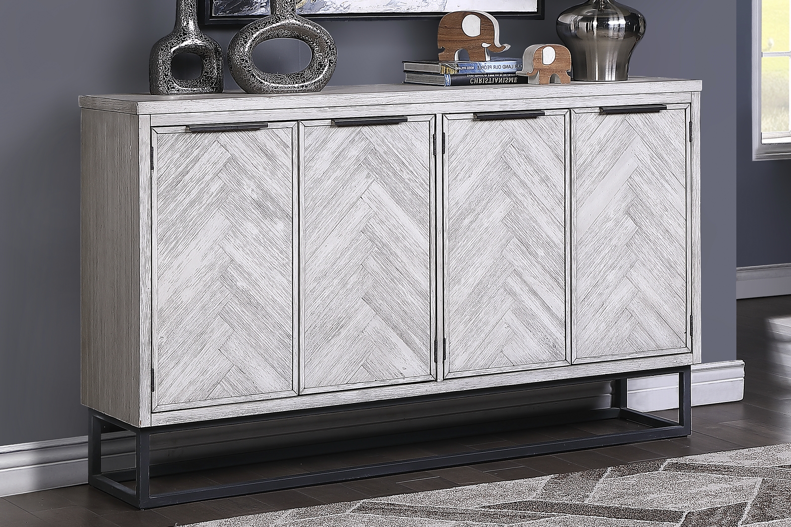 Torbay White 4 Door Credenza - Thumbnail - Image 4