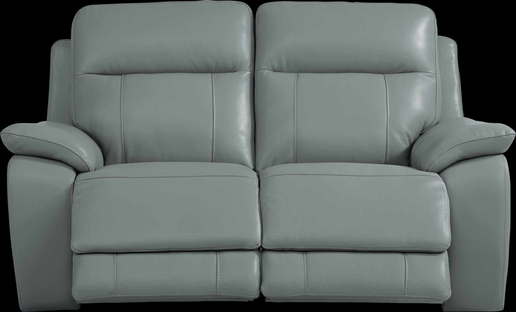 Torini Blue Leather Reclining Loveseat - Thumbnail - Image 2