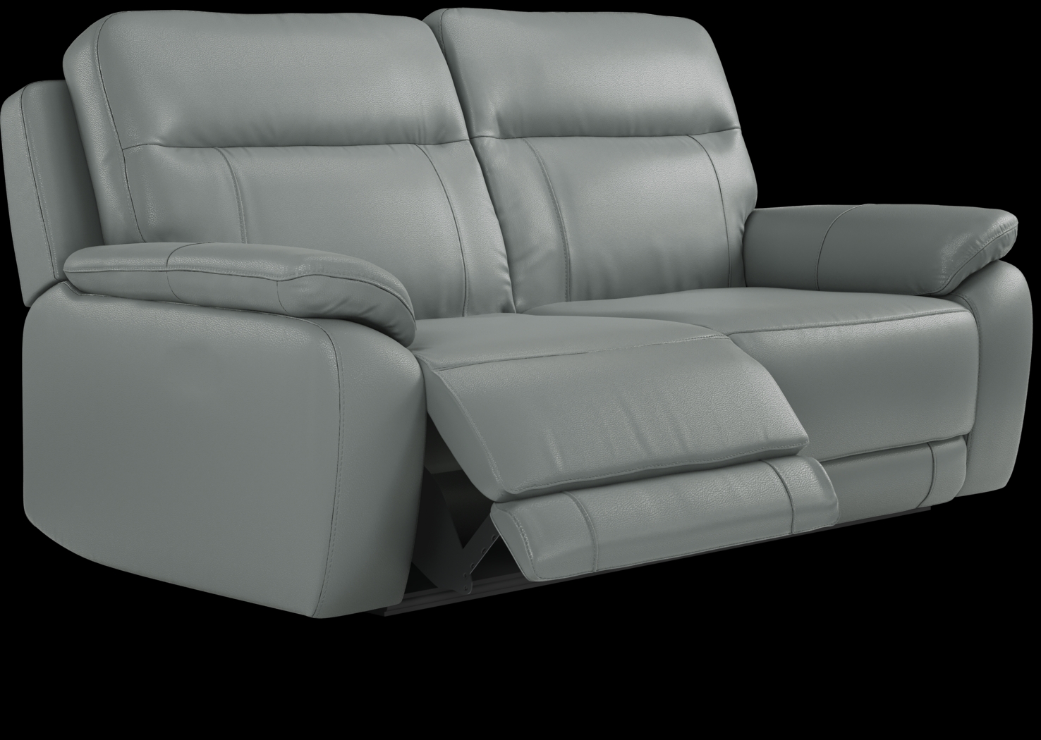 Torini Blue Leather 7 Pc Reclining Living Room - Thumbnail - Image 4