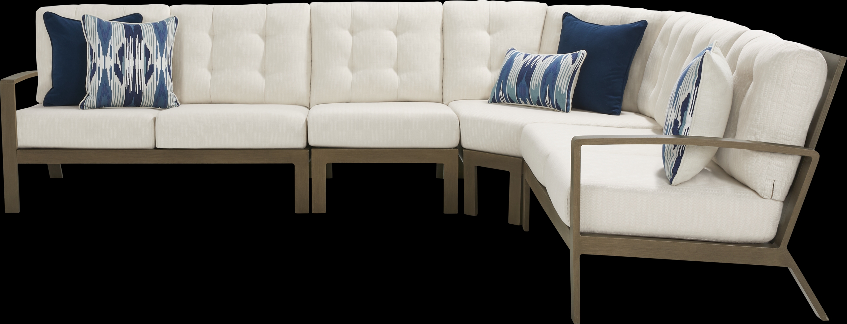 Torio Brown 4 Pc Outdoor Sectional with Oatmeal Cushions - Thumbnail - Image 3