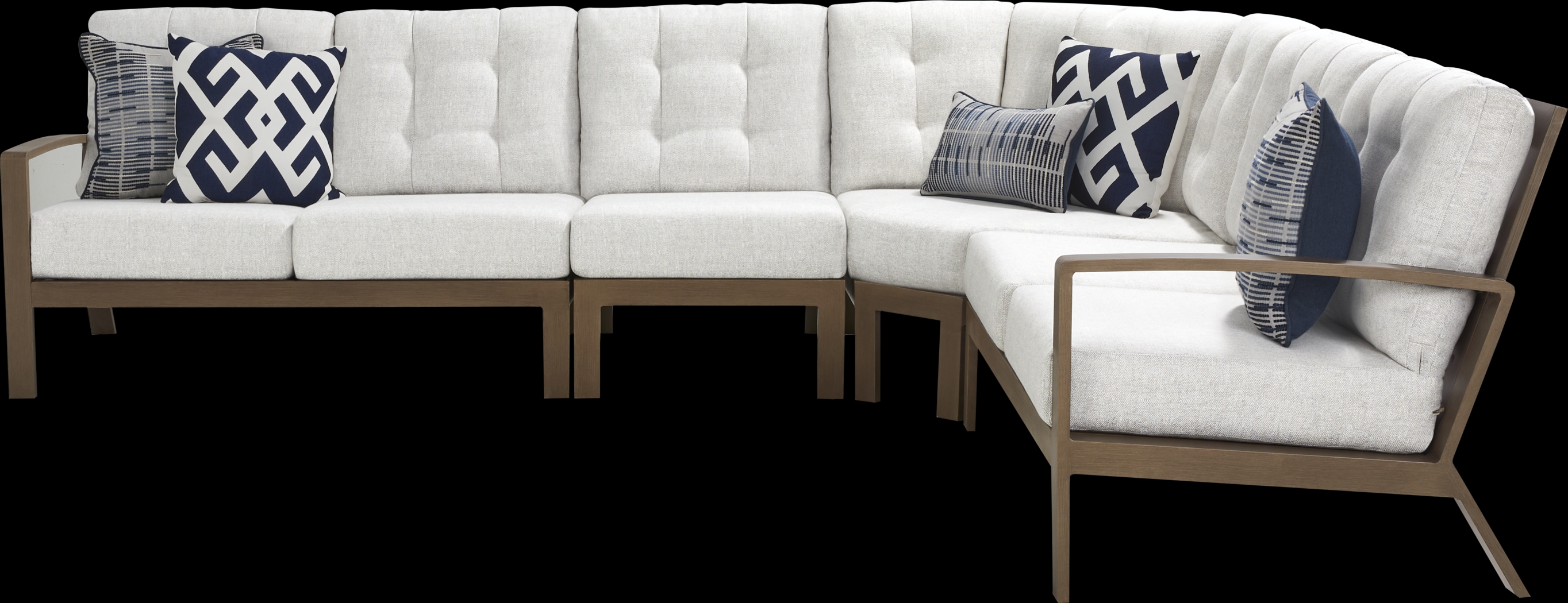 Torio Brown 4 Pc Outdoor Sectional with Silk-Colored Cushions - Thumbnail - Image 3